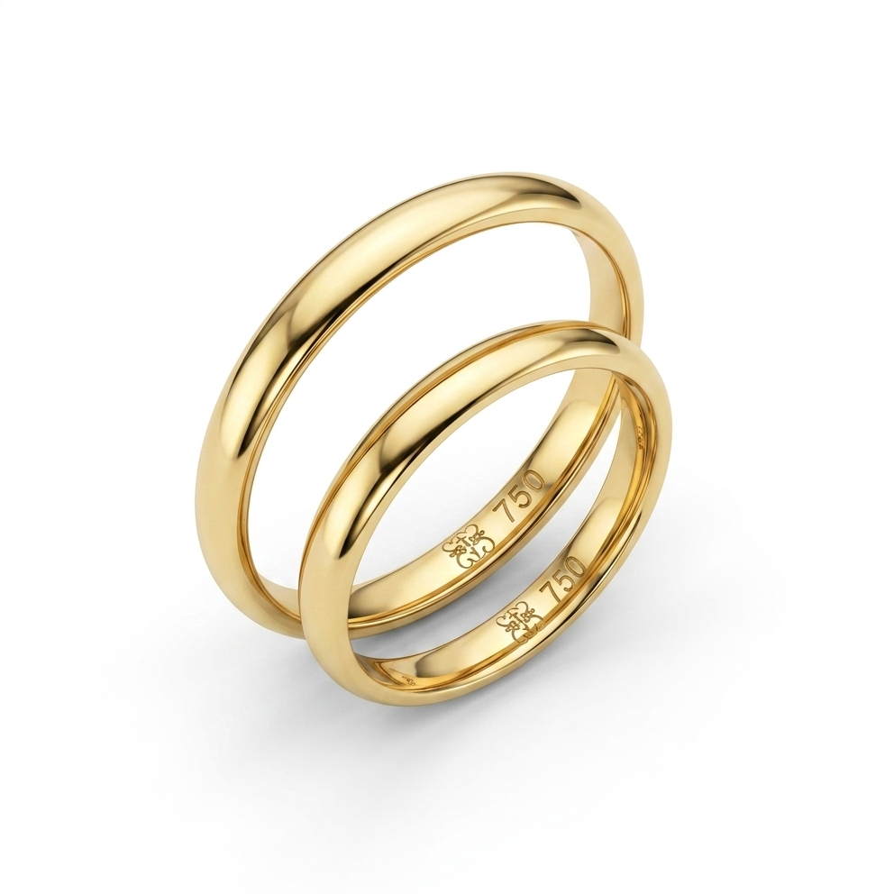 ALIANZA DE BODA MEDIA CAÑA ORO 18K