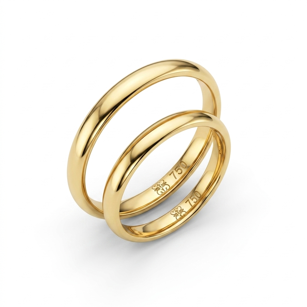 ALIANZA DE BODA MEDIA CAÑA ORO 18K