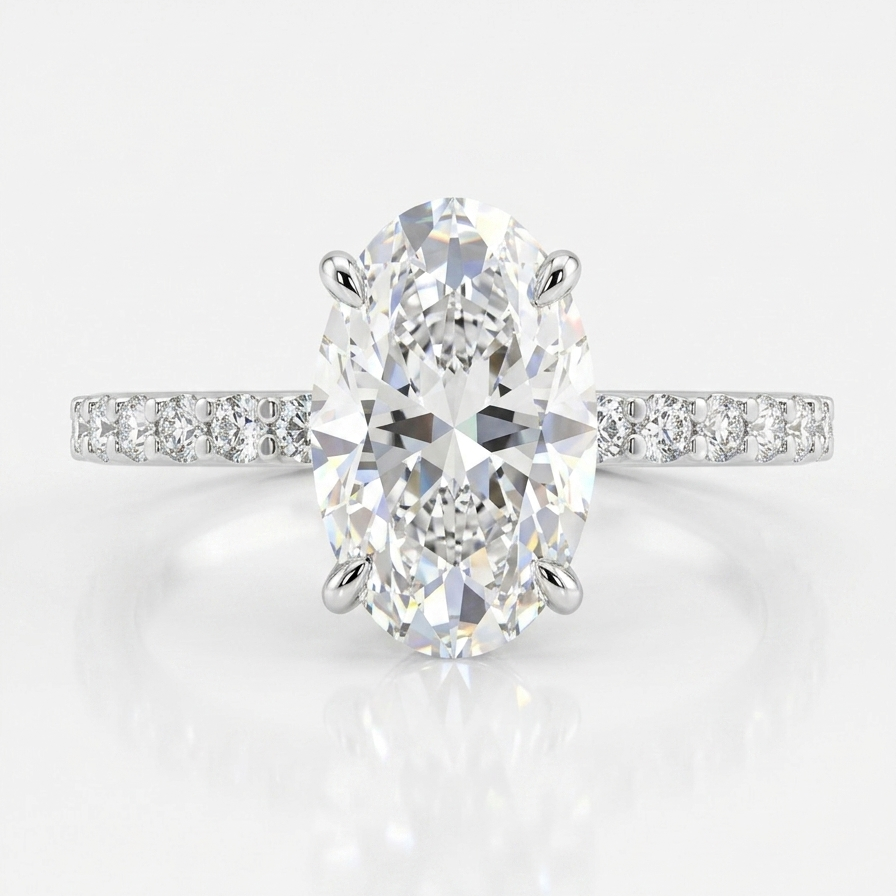ANILLO COMPROMISO ORO BLANCO 18K DIAMANTE LAB 3CT FABRICADO A MANO EN NUESTRO TALLER DE JOYERIA DE BARCELONA.