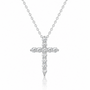 colgante cruz oro blanco 18k con diamantes de 33FACETS