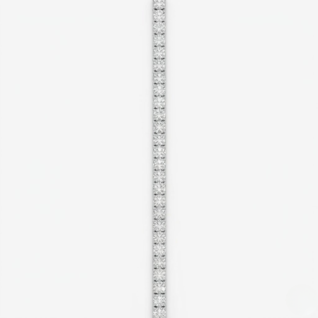 Pulsera Rivière de Oro Blanco 18K con Diamantes Lab Grown Talla Brillante 3mm