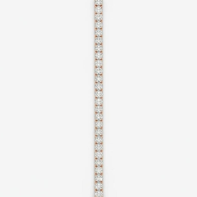 Pulsera Rivière de Oro Rosa 18K con Diamantes Lab Grown Talla Brillante 3mm