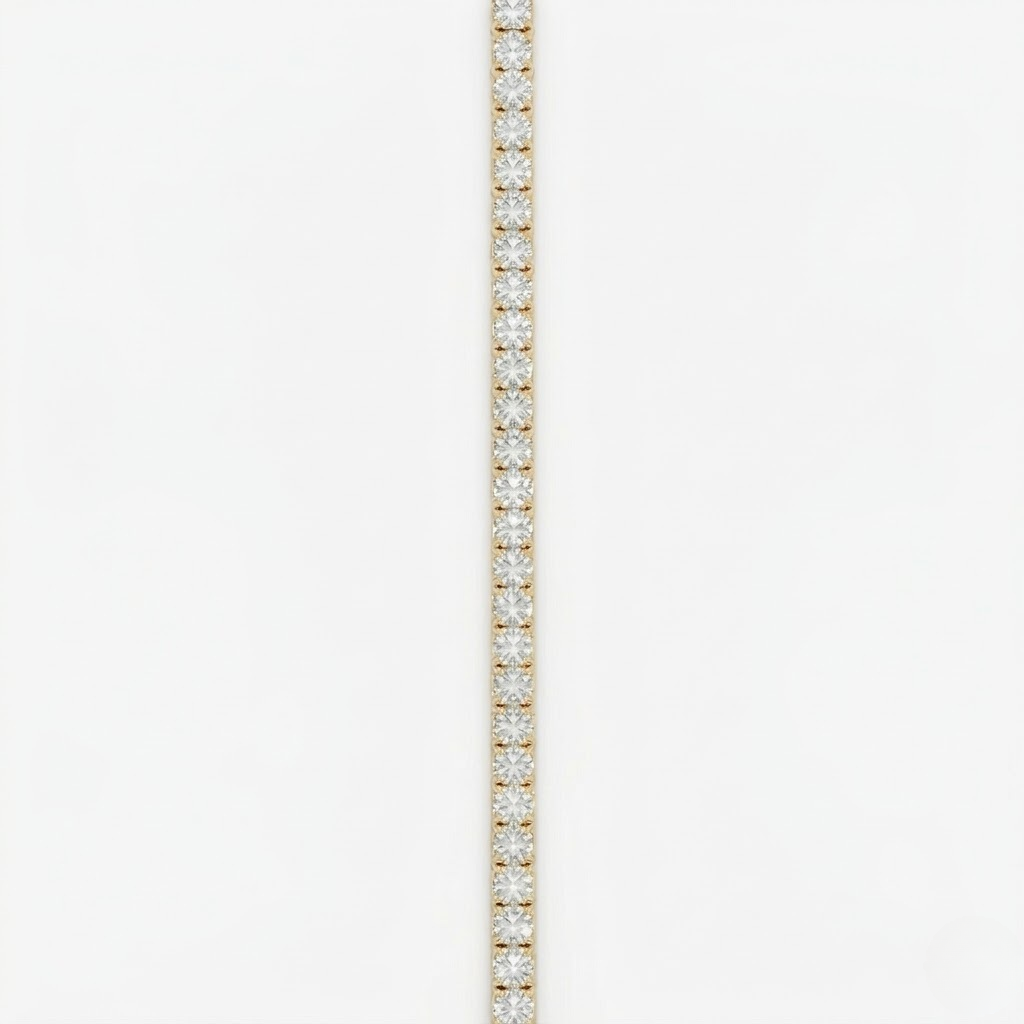 Pulsera Rivière de Oro Amarillo 18K con Diamantes Lab Grown Talla Brillante 3mm