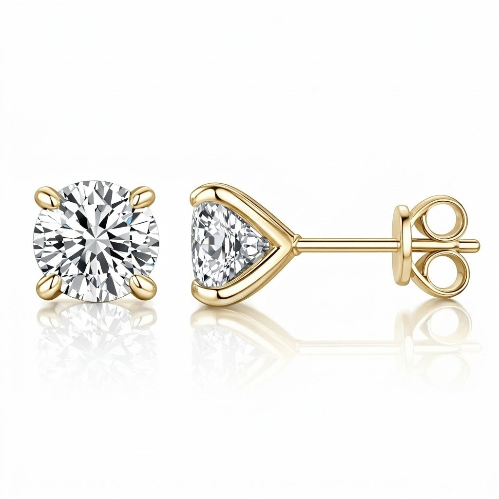 Pendientes de Diamantes Lab Grown en Oro Amarillo 18K Talla Brillante
