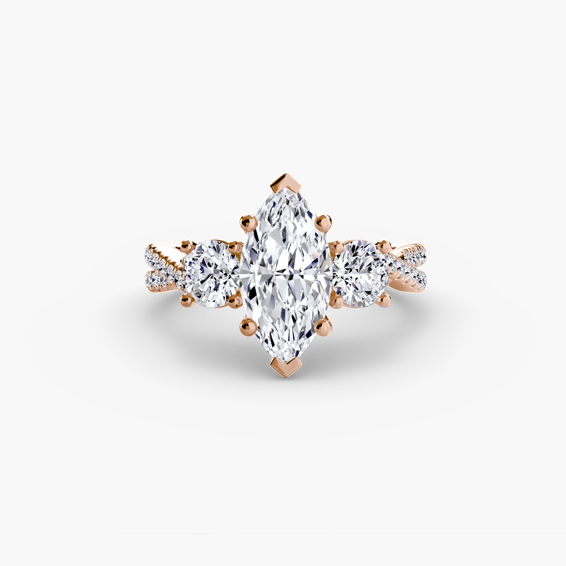 Tres Piedras con Pavé Twisted