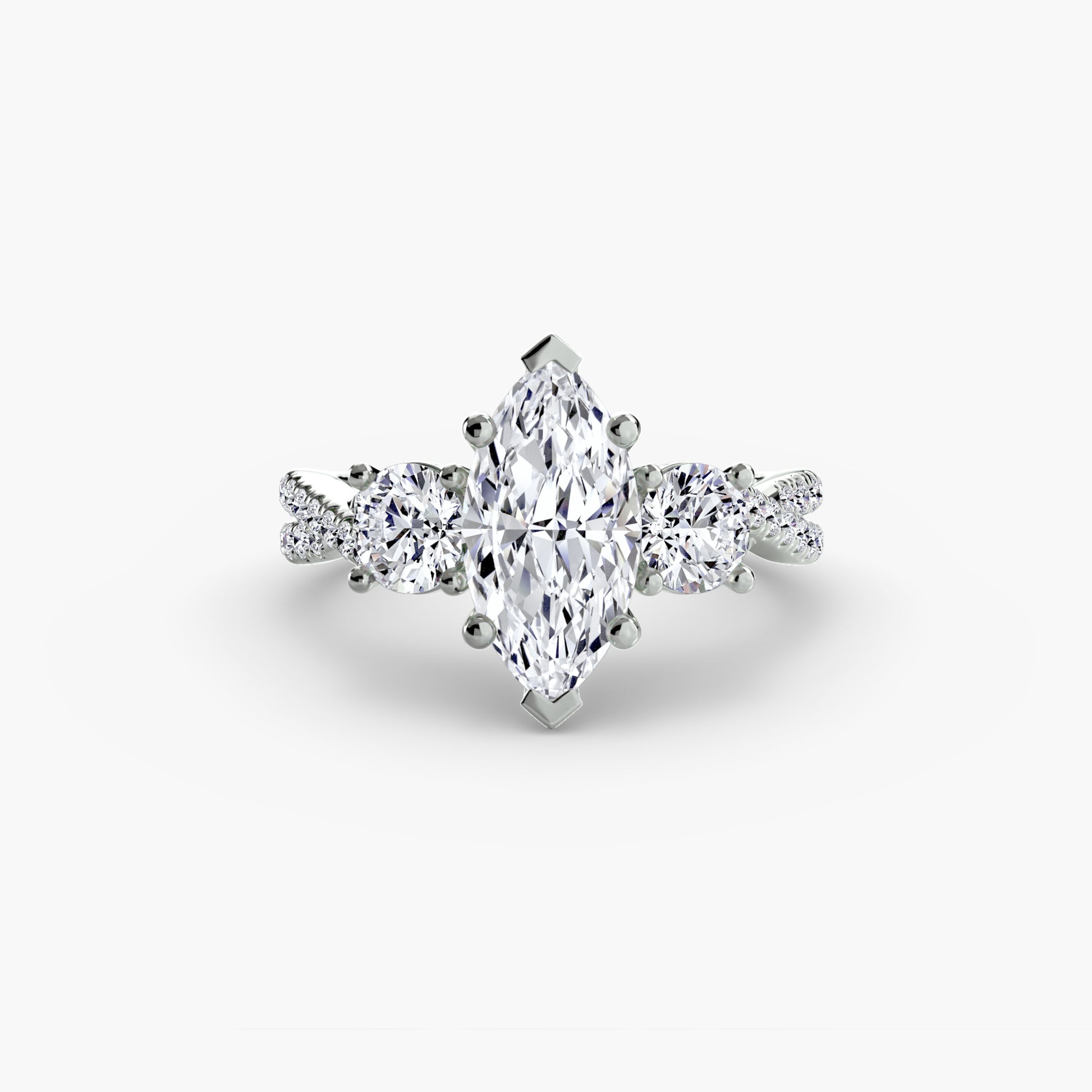 Tres Piedras con Pavé Twisted