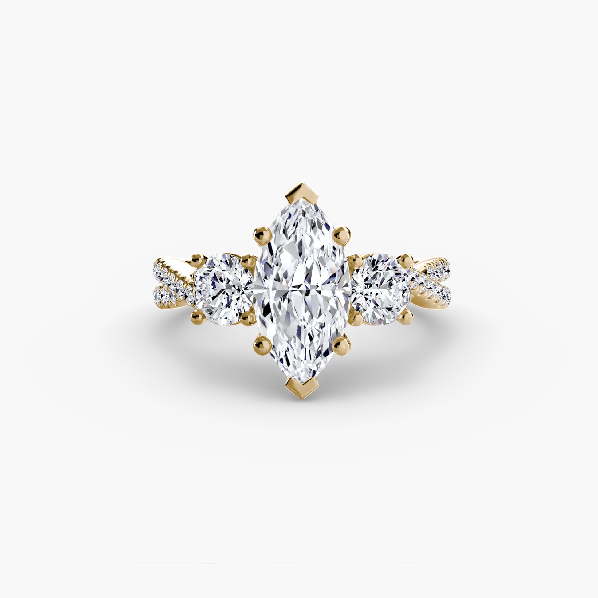 Tres Piedras con Pavé Twisted