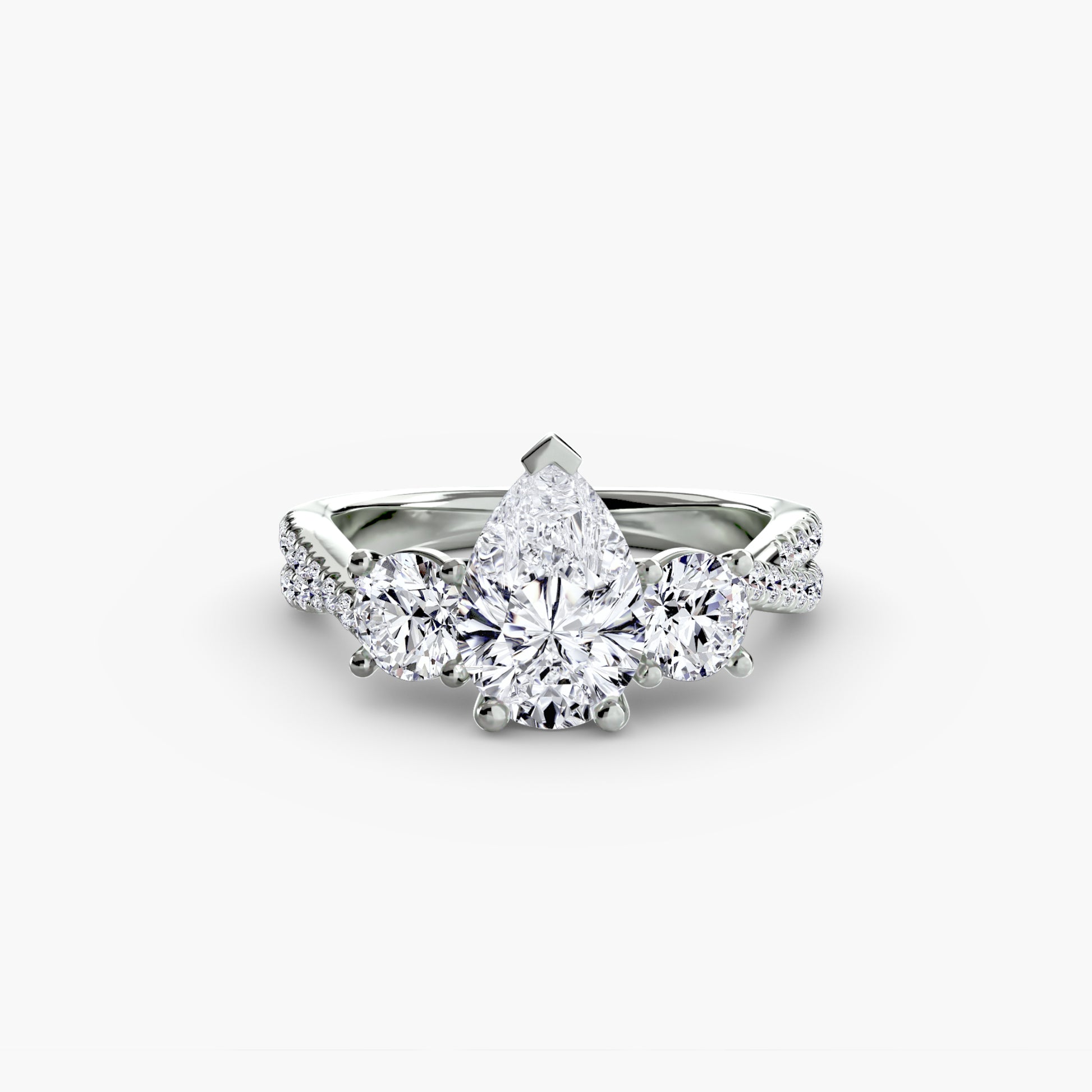Tres Piedras con Pavé Twisted