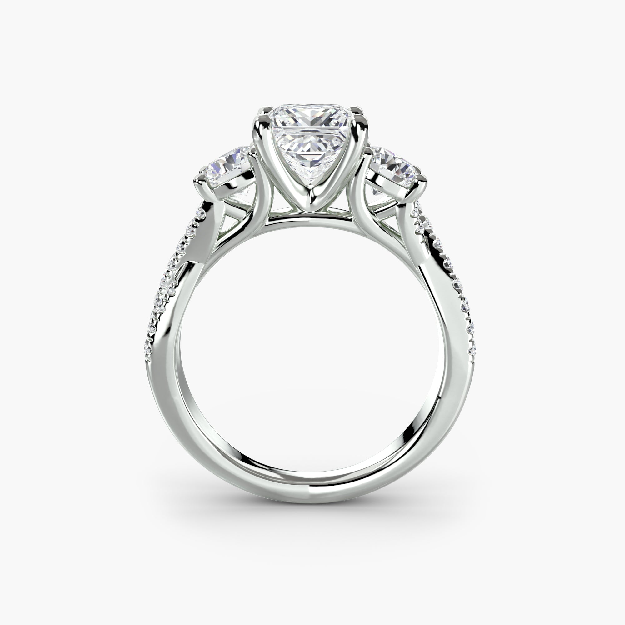 Tres Piedras con Pavé Twisted