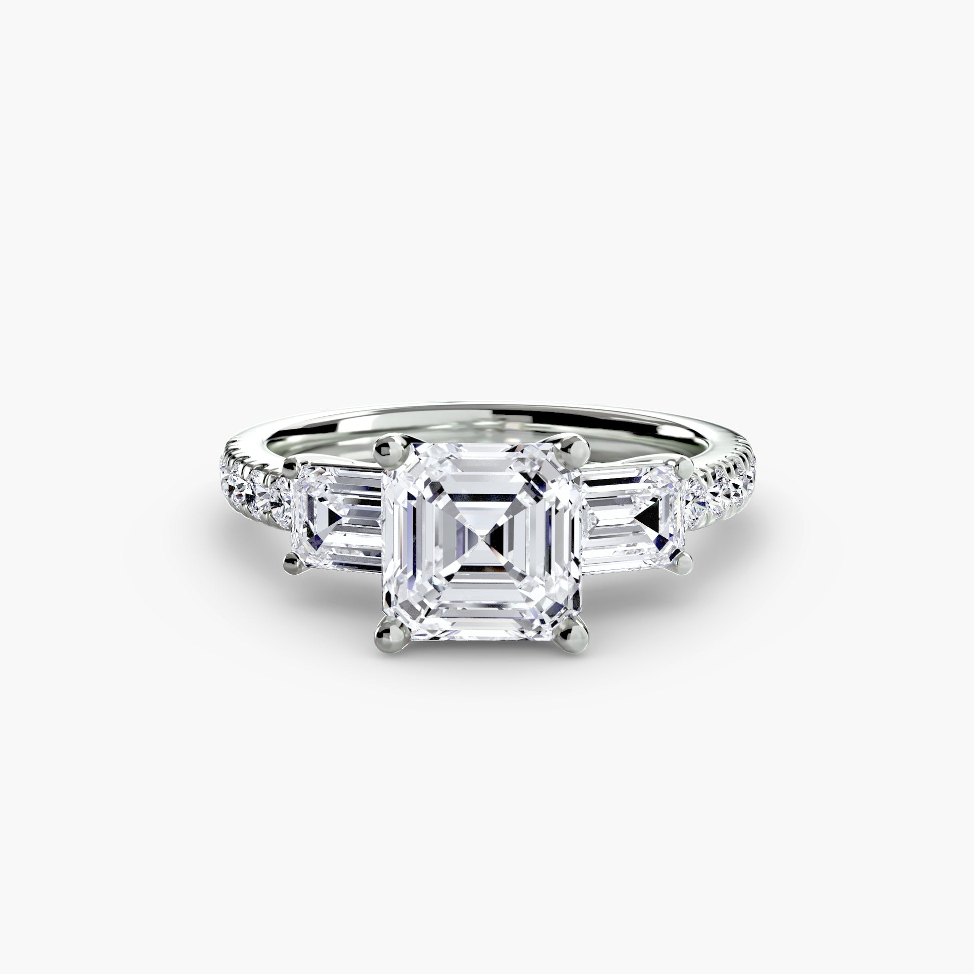 Tres Piedras Esmeralda con Pavé