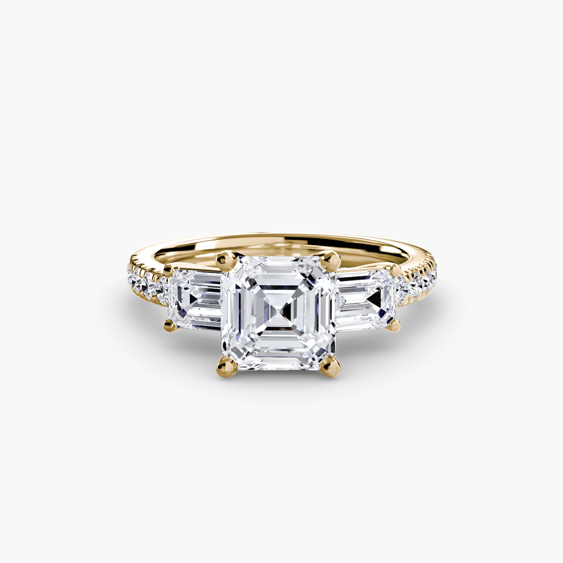 Tres Piedras Esmeralda con Pavé