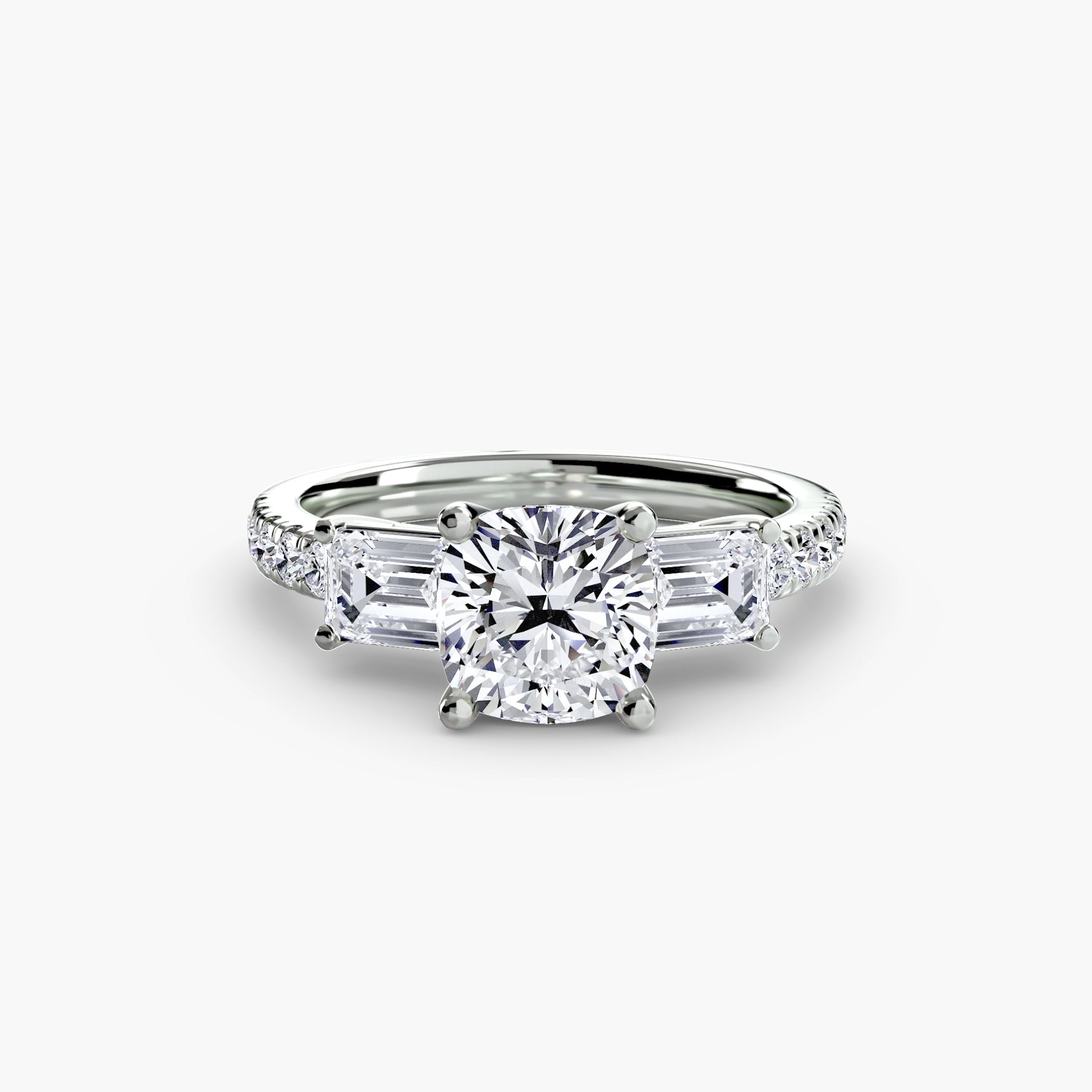 Tres Piedras Esmeralda con Pavé
