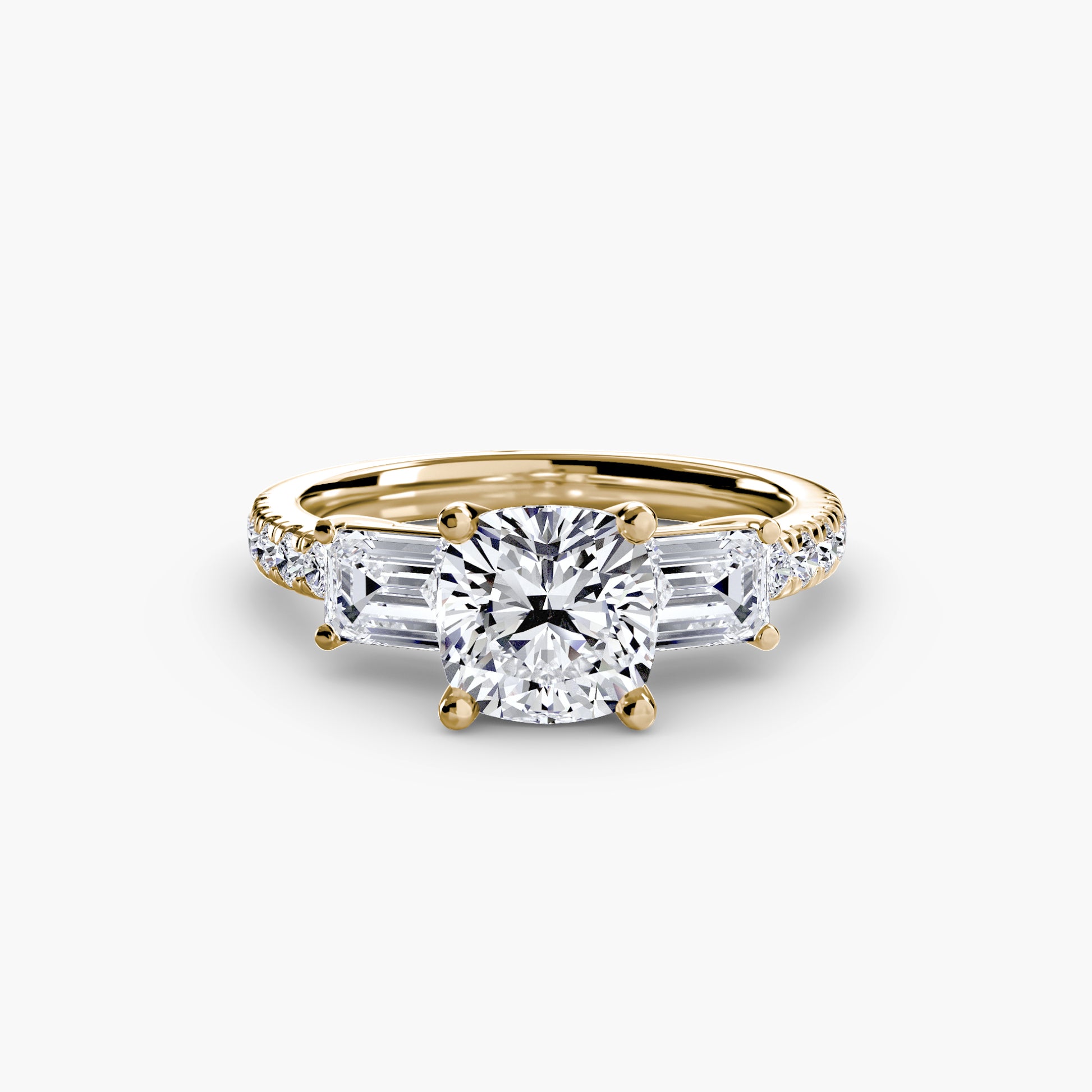 Tres Piedras Esmeralda con Pavé