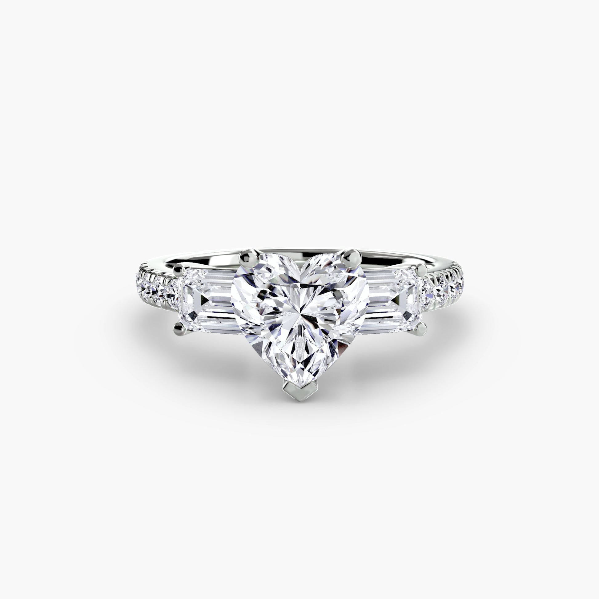 Tres Piedras Esmeralda con Pavé