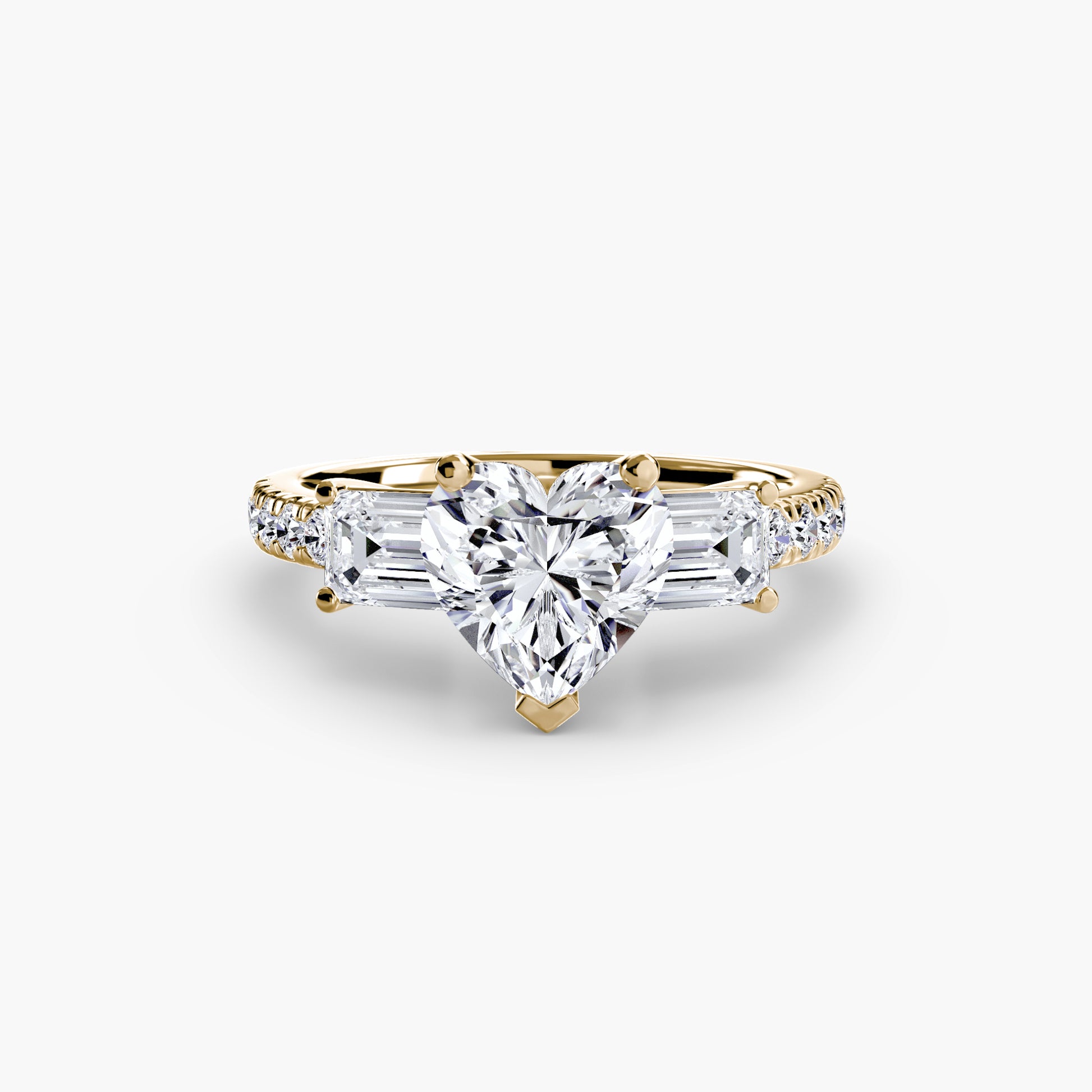 Tres Piedras Esmeralda con Pavé