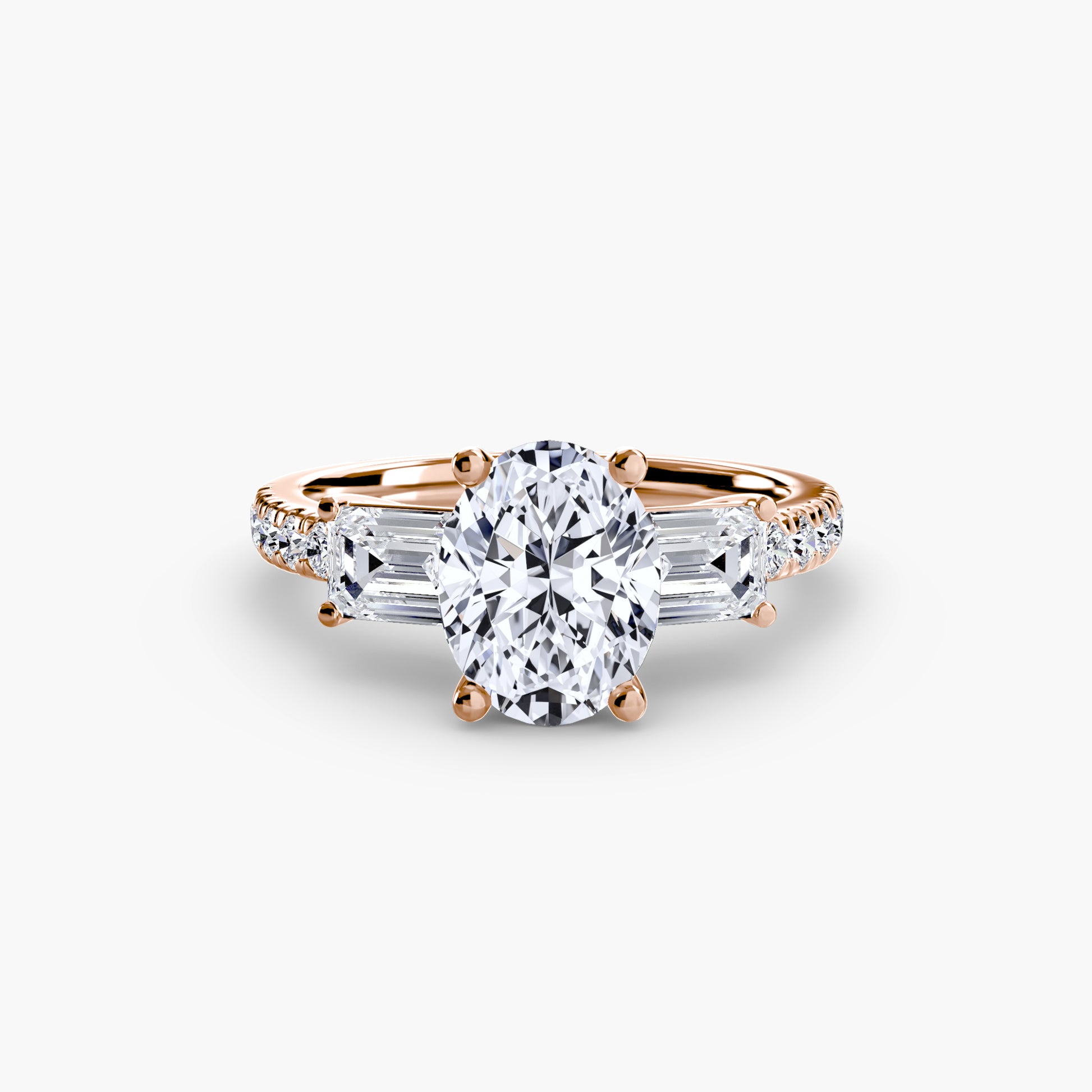 Tres Piedras Esmeralda con Pavé