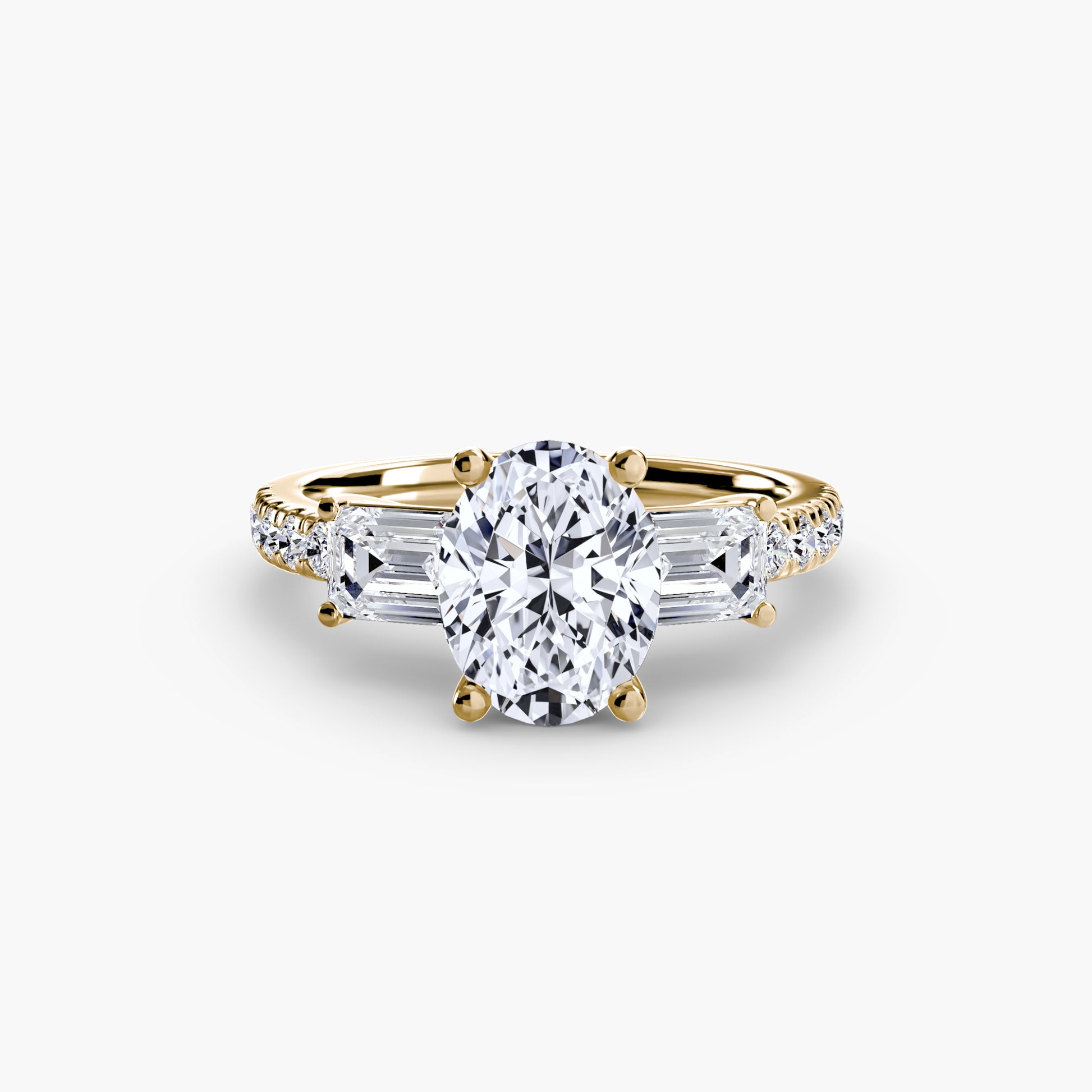 Tres Piedras Esmeralda con Pavé