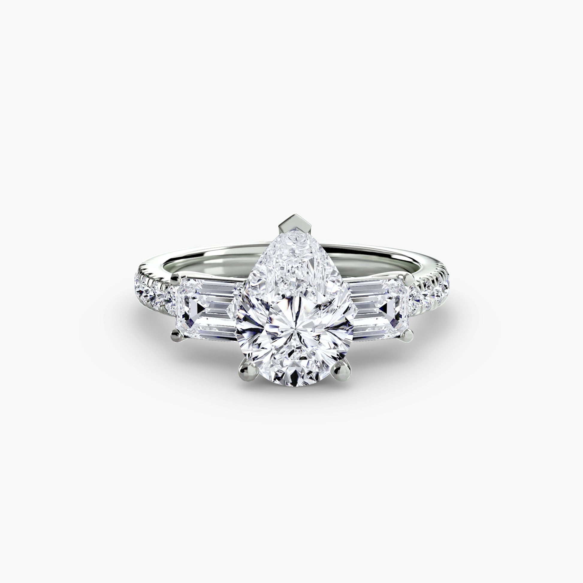 Tres Piedras Esmeralda con Pavé