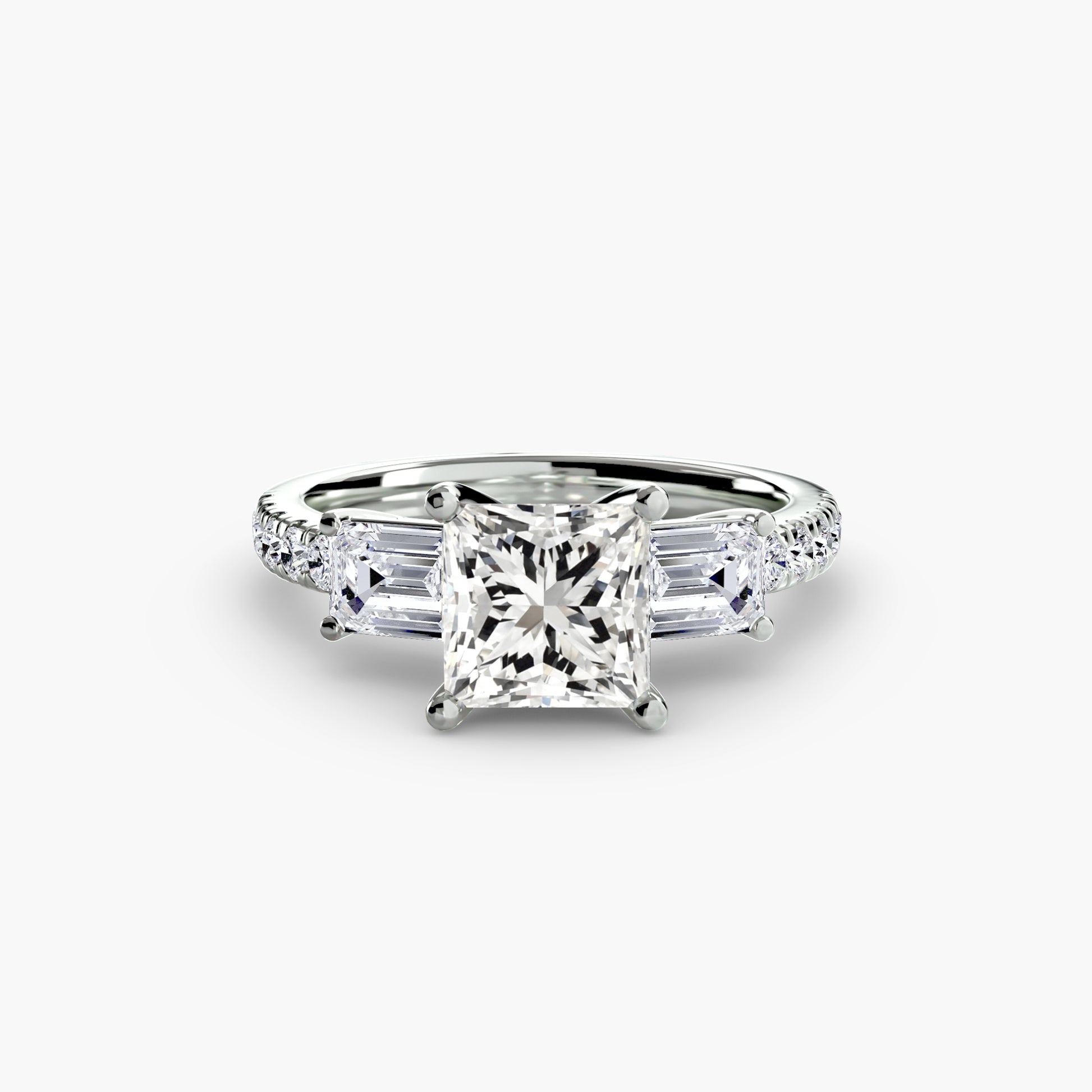 Tres Piedras Esmeralda con Pavé