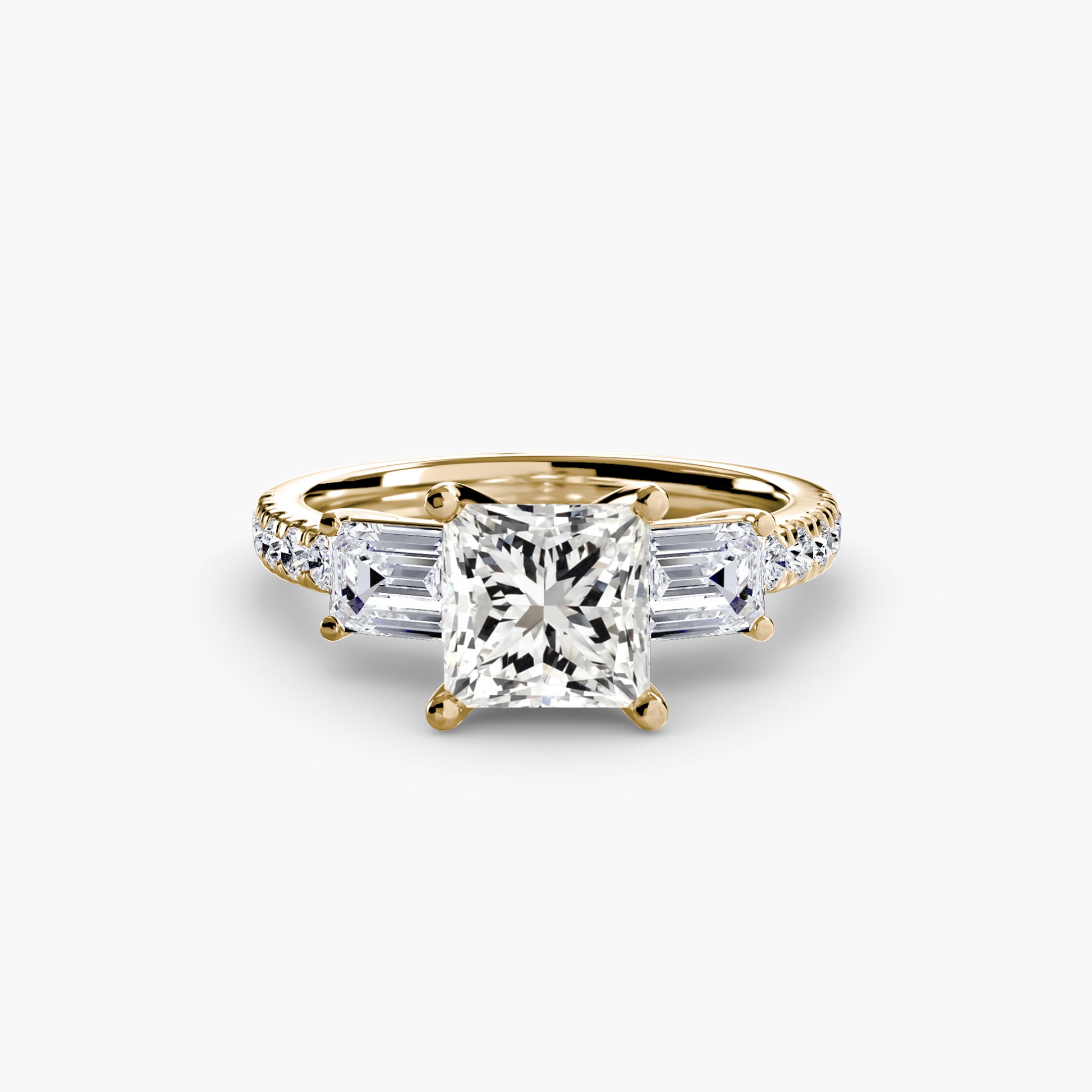 Tres Piedras Esmeralda con Pavé
