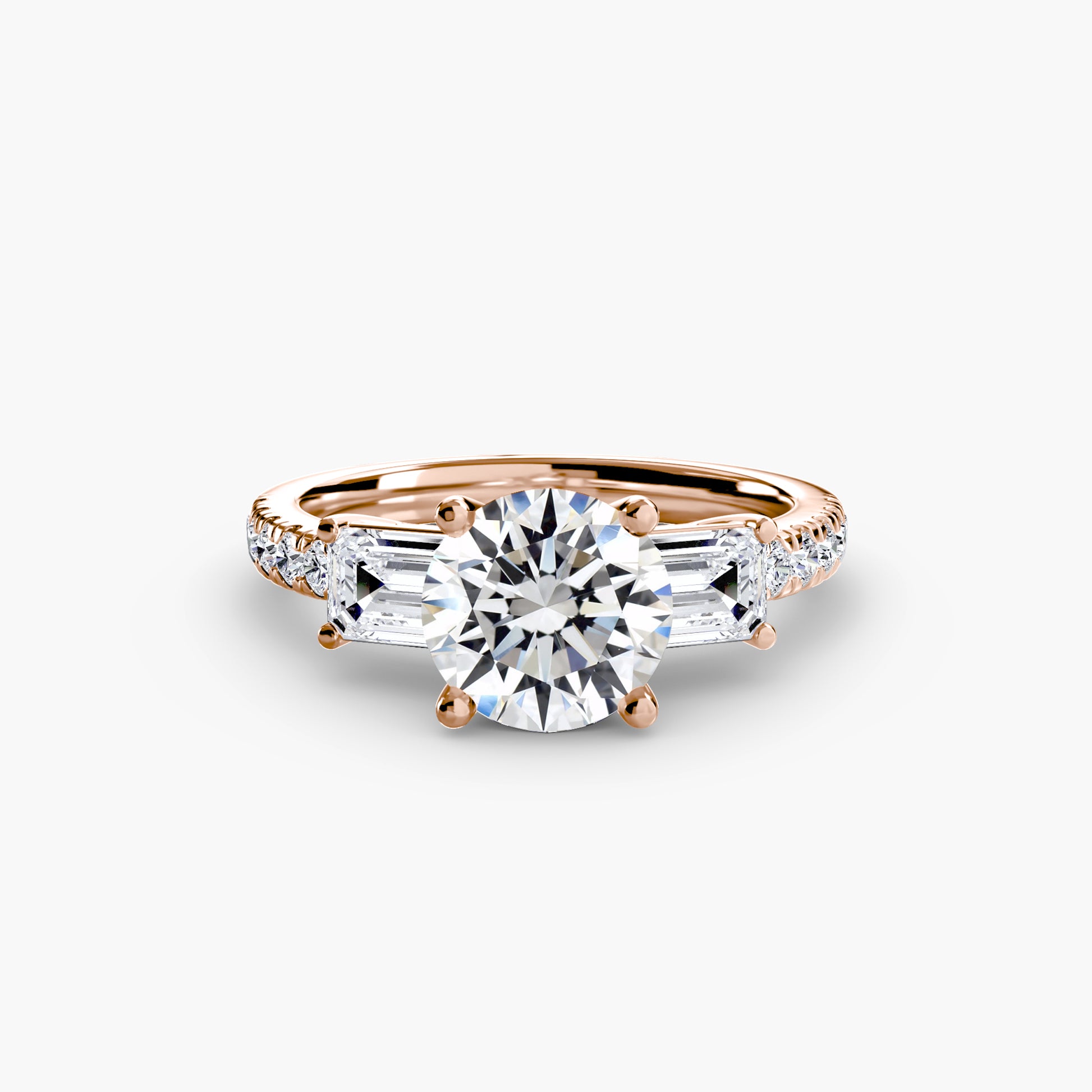 Tres Piedras Esmeralda con Pavé