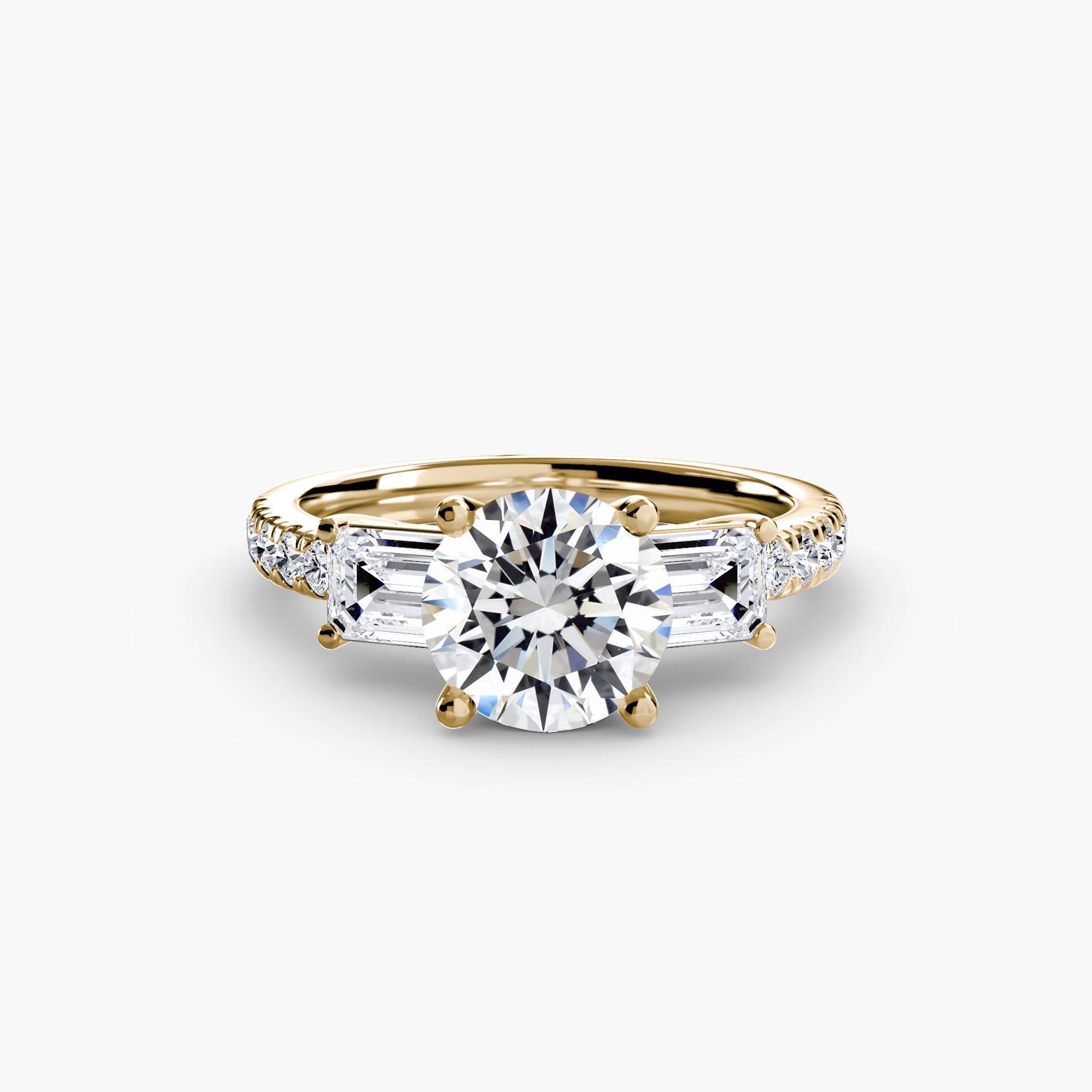 Tres Piedras Esmeralda con Pavé