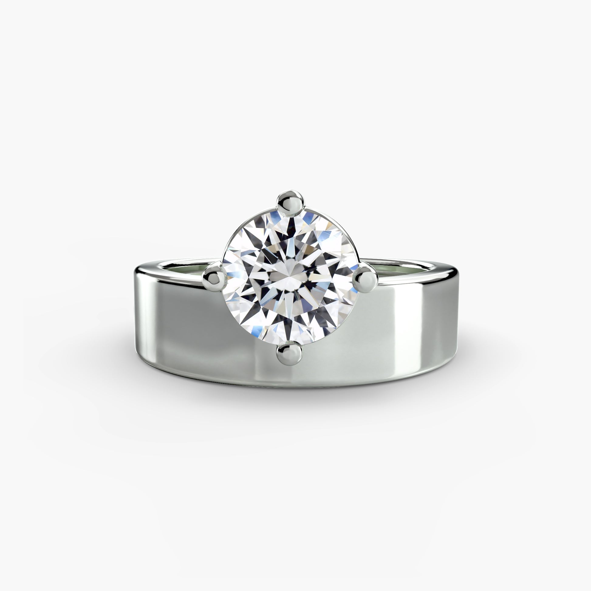 Anillo Solitario Banda Ancha