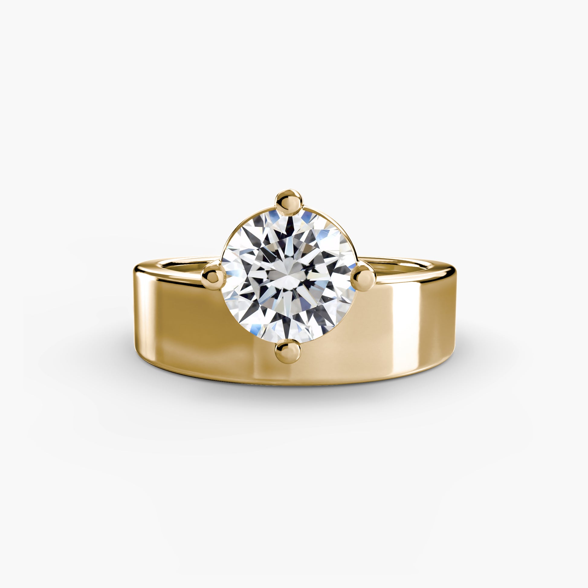 Anillo Solitario Banda Ancha