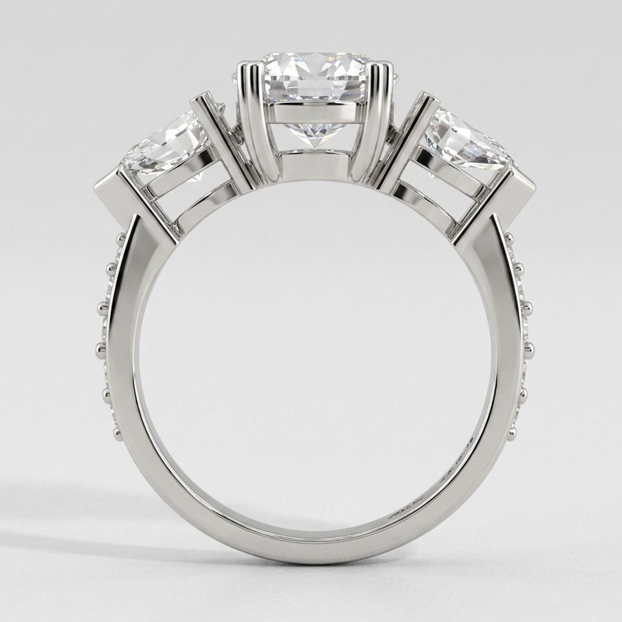 Trilogy Diamante Oval 2ct IGI Oro Blanco 18k & Diamantes Pavé