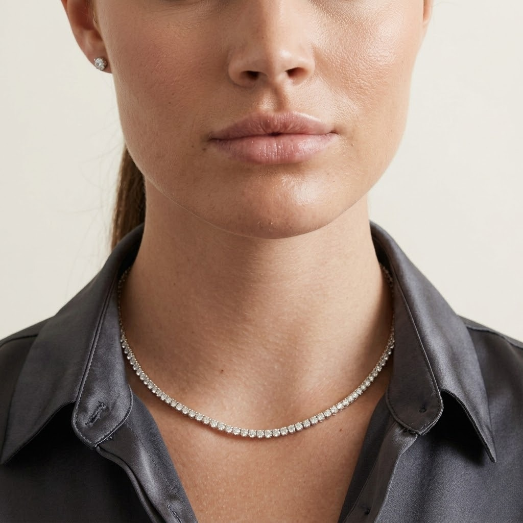 Collar Rivière de Diamantes 3 mm en Oro Amarillo 18K