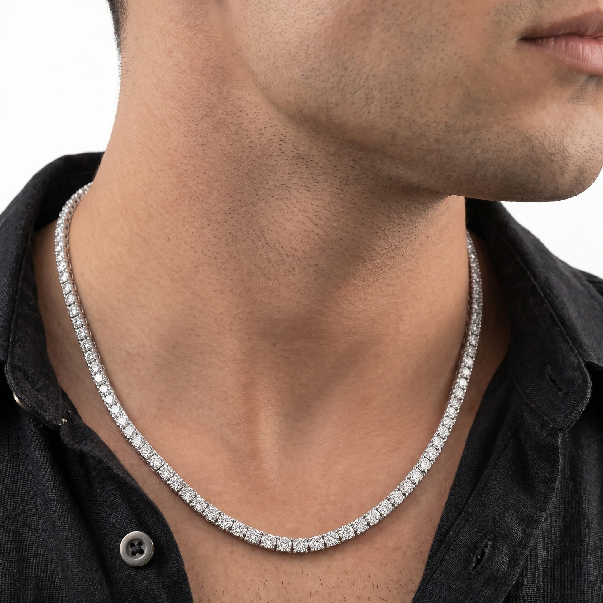 Collar Rivière de Diamantes 4 mm en Oro Amarillo 18K