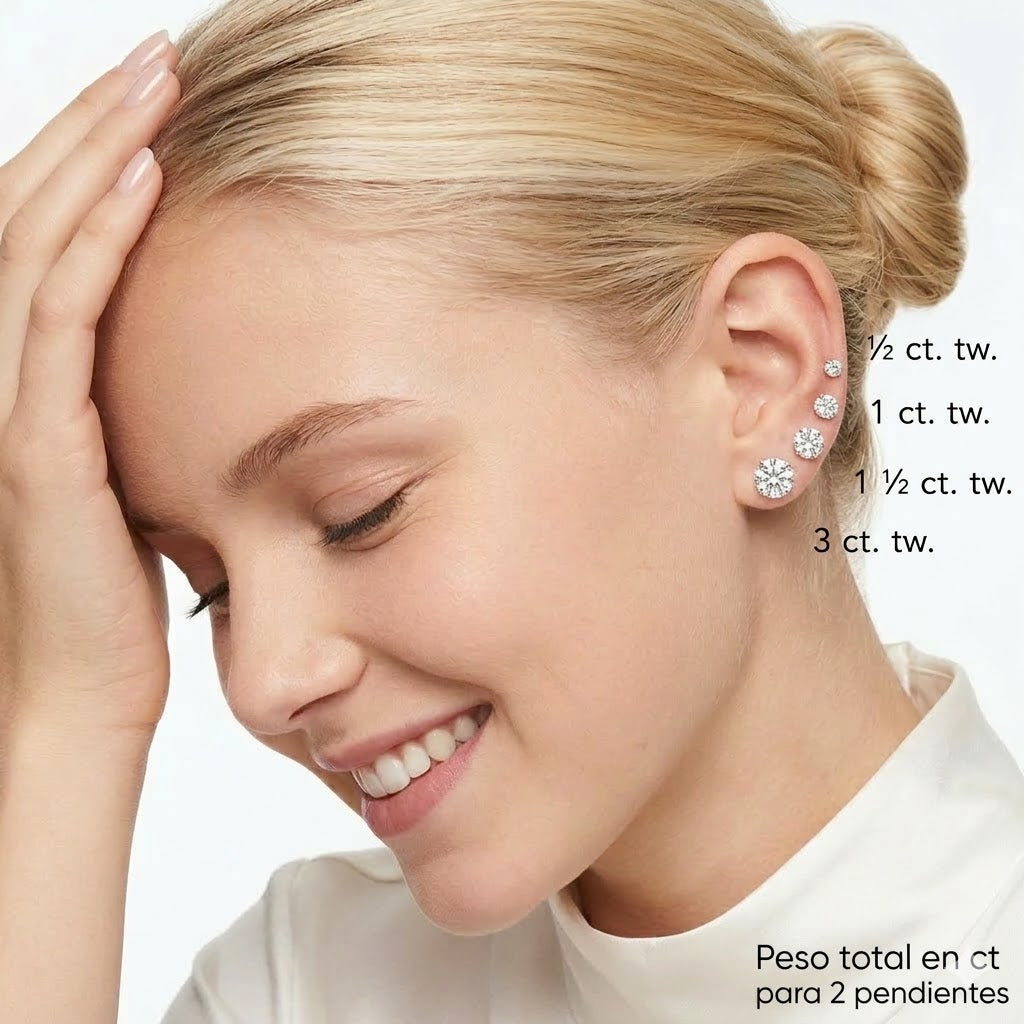 Pendientes de Diamantes Lab Grown Talla Esmeralda en Oro Blanco 18K 1CT