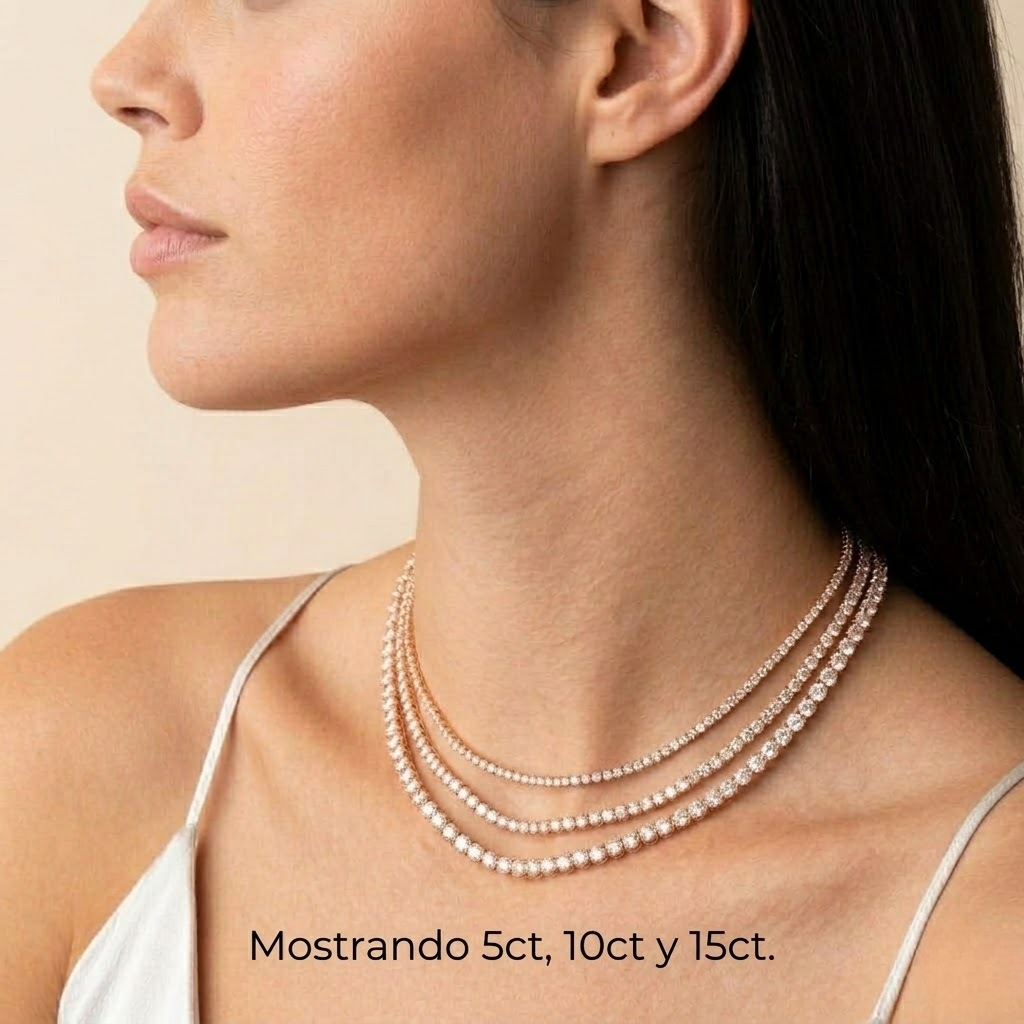 Collar Rivière de Diamantes 2.3 mm en Oro Blanco 18K